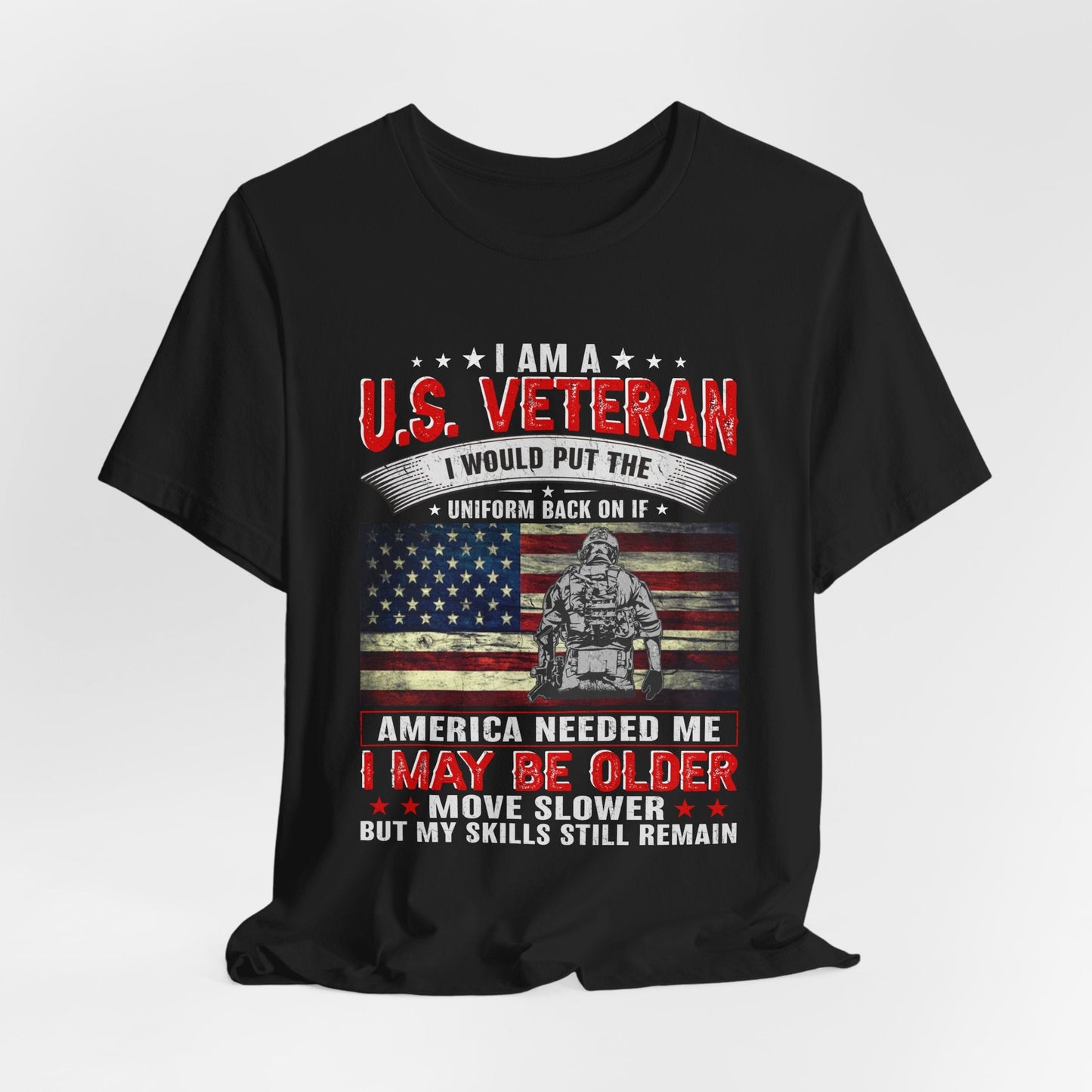 Army Veteran Patriotic Graphic Design Unisex Cotton T-Shirt v25