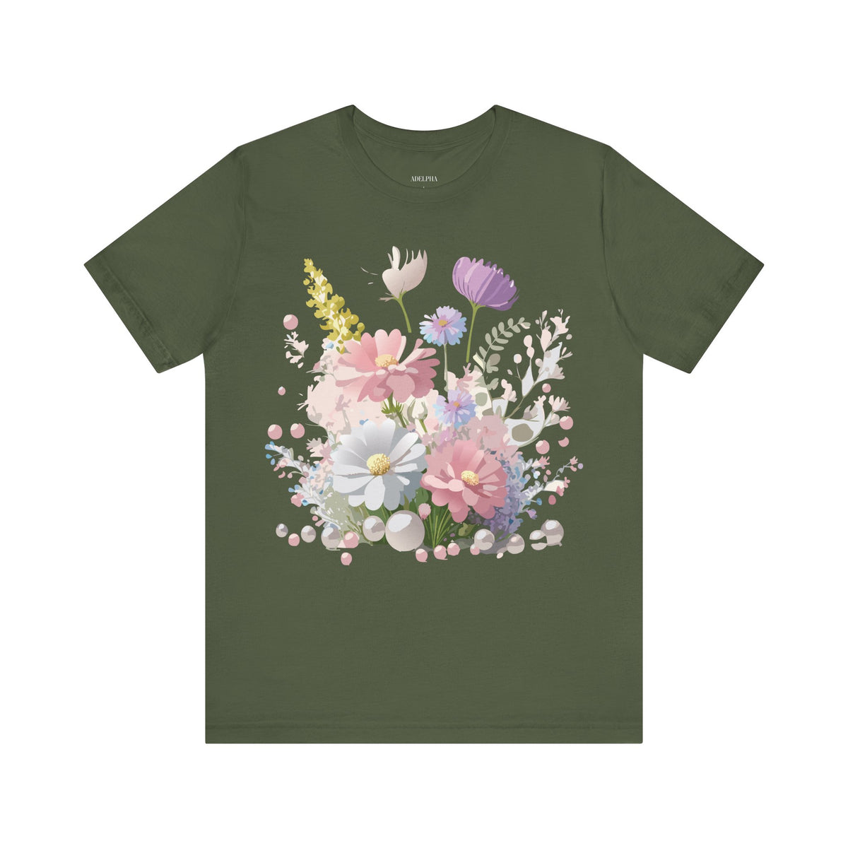 Floral Graphic Tee Shirt - Bella+Canvas Unisex 100 Cotton 21