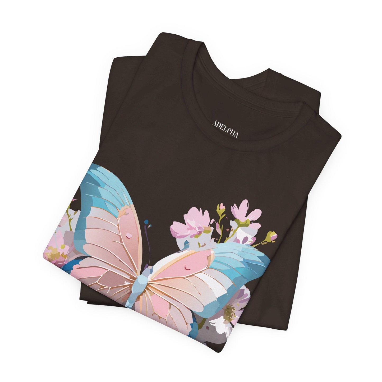 Butterfly Graphic Unisex 100 Cotton Lightweight Vintage Floral Design Jersey Tee 25