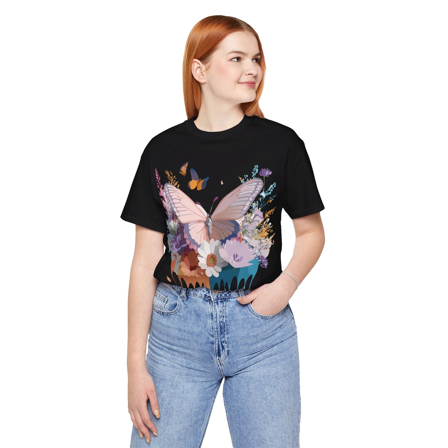 Butterfly Graphic Tee Unisex Vintage Art Design Adelpha Short Sleeve