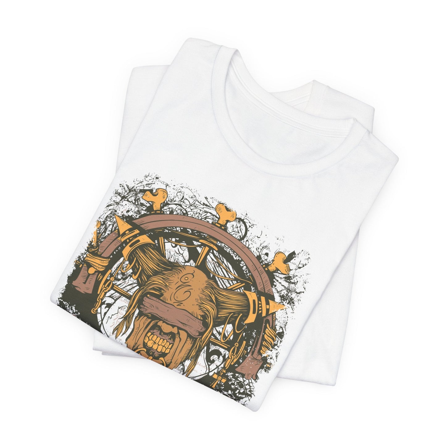 Skull Nordic Warrior Graphic Unisex Cotton T-Shirt r12