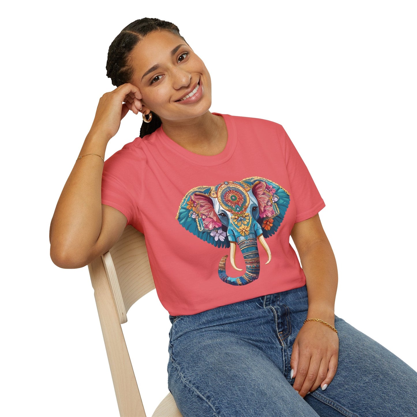Unisex Elephant Graphic T Shirt Cartoon Elephant Tee Gildan Softstyle 64000 Premium Cotton