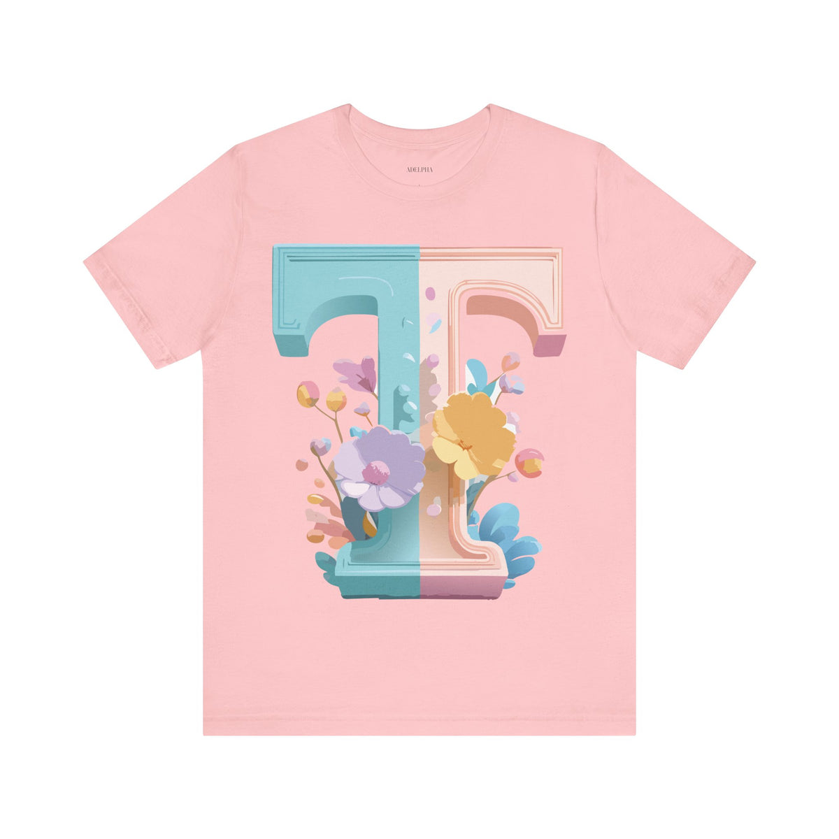 Letter T Graphic Unisex Cotton Bella+Canvas Tee with Art Letter Design
