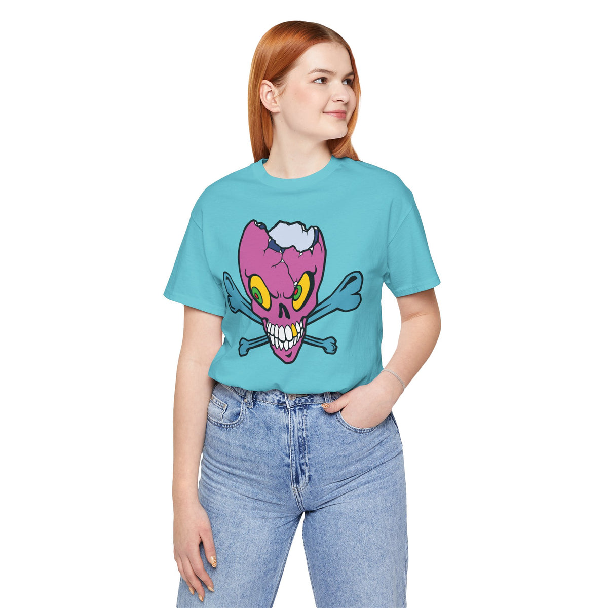 Purple Skull Graphic Design Tee, Skull Shirt, Vintage Tees, Art Design T-Shirt, Vintage Graphic Tee, Art Shirts with Skulls 5