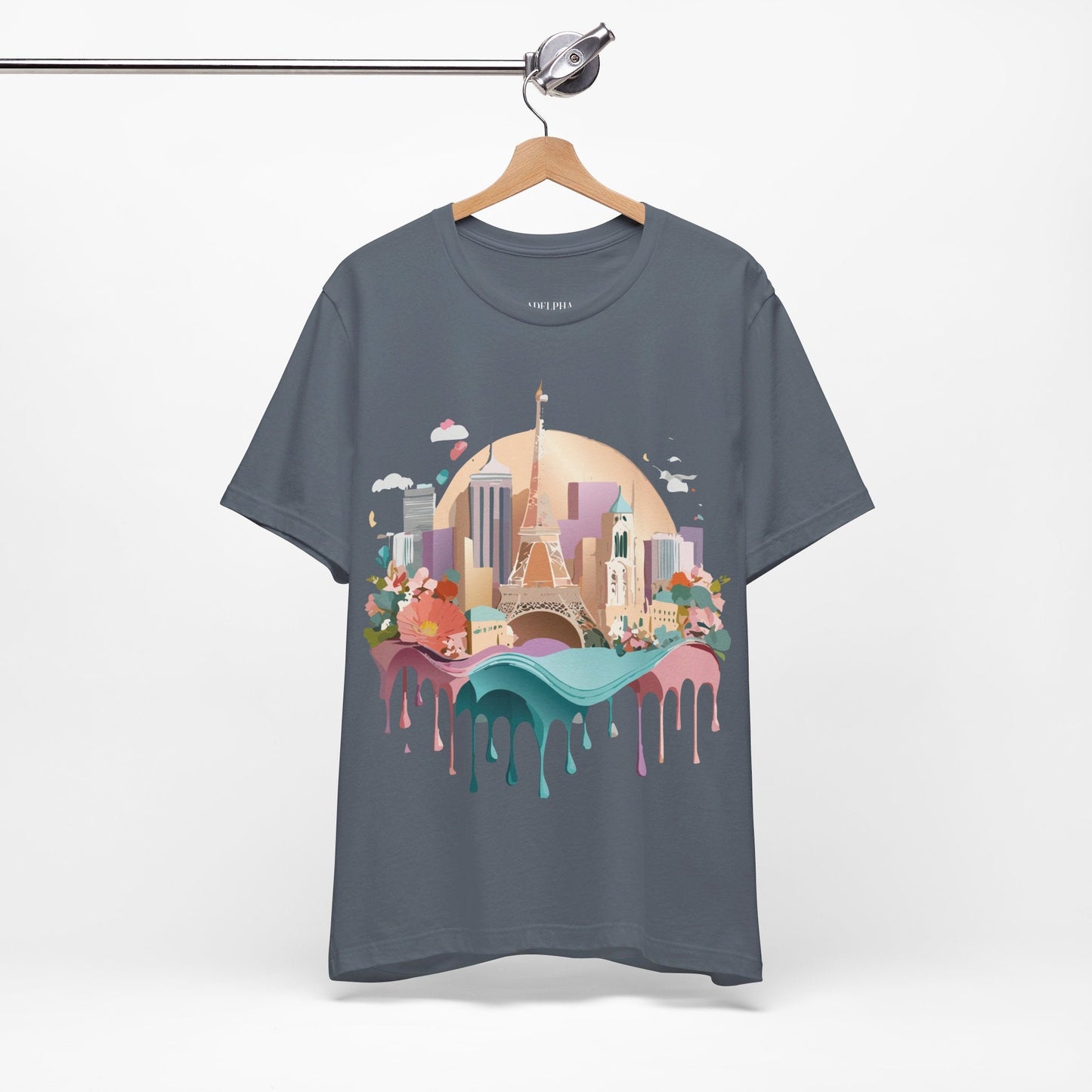 Adelpha Paris Graphic Tee Unisex Short Sleeve Shirt With Vintage Art Design Apparel