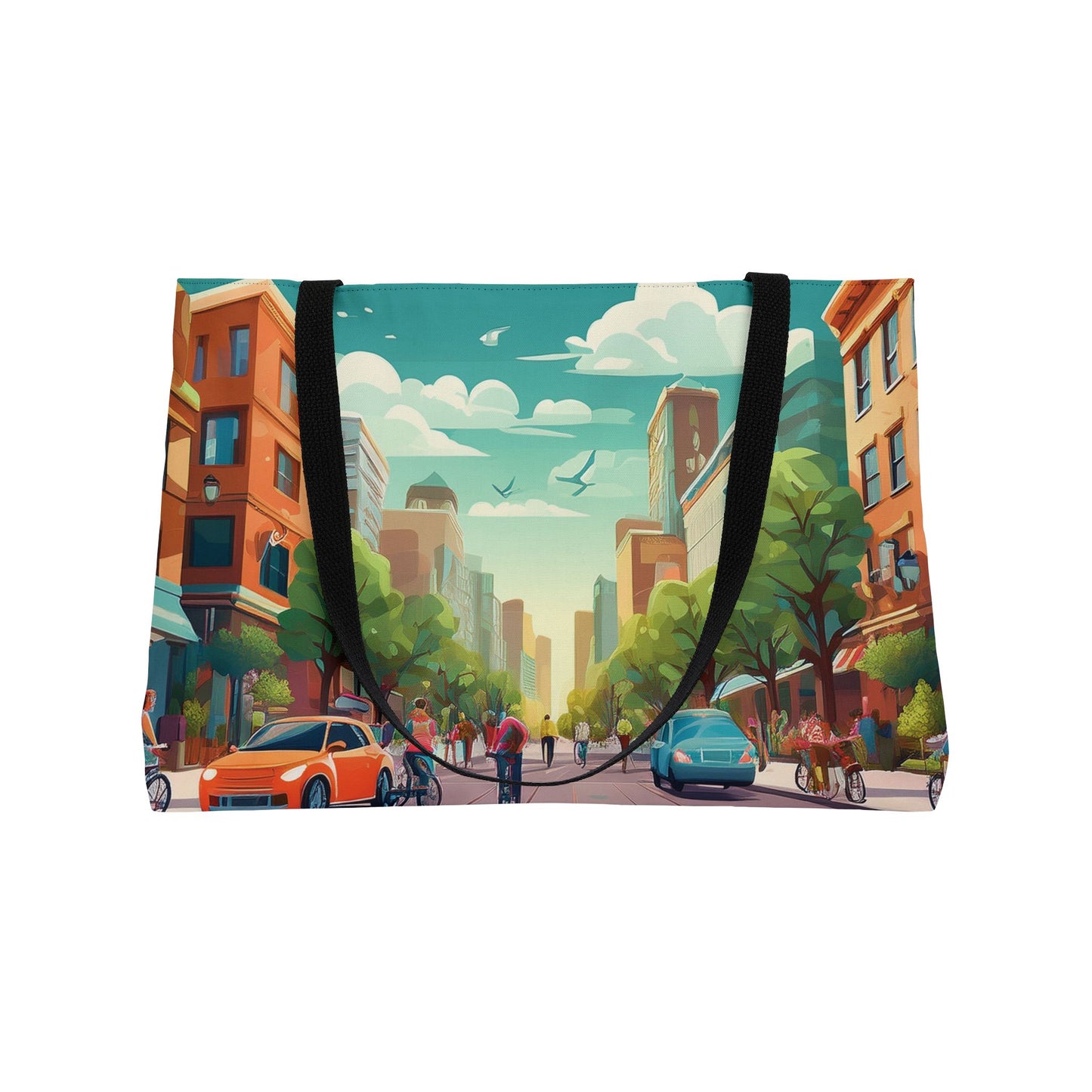 City Street Print Big Bag High-Quality 100% Spun Poly 24x13 Canvas Art Bag C-03