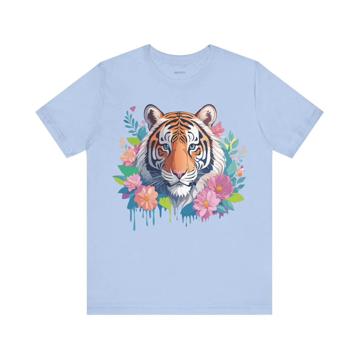 Tiger Graphic Unisex Cotton Bella+Canvas Tee with Art Animal Design e72