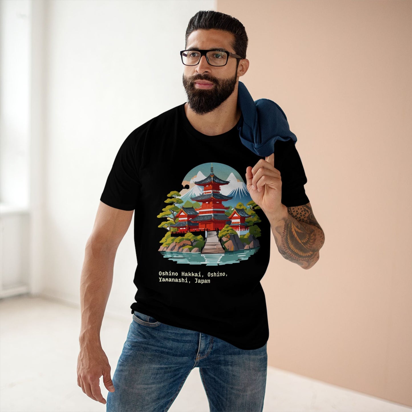 Retro2Nova Unisex Japan Shirt Travel Shirt TT30 Premium Cotton Tee With Original Art Design