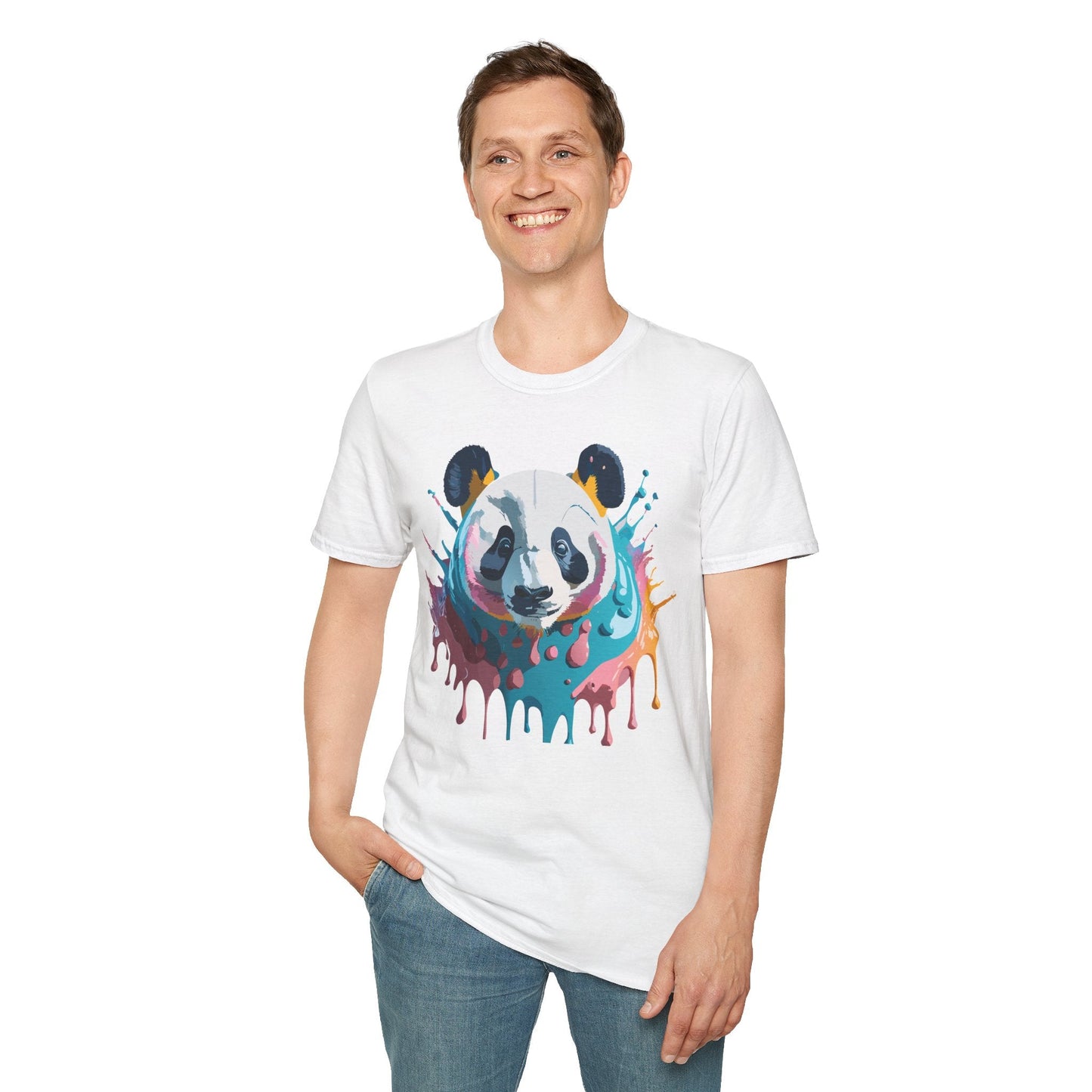 Panda Shirt Unisex T Shirt Gildan Softstyle 64000 Panda Graphic Animal Tee 100 Percent Cotton