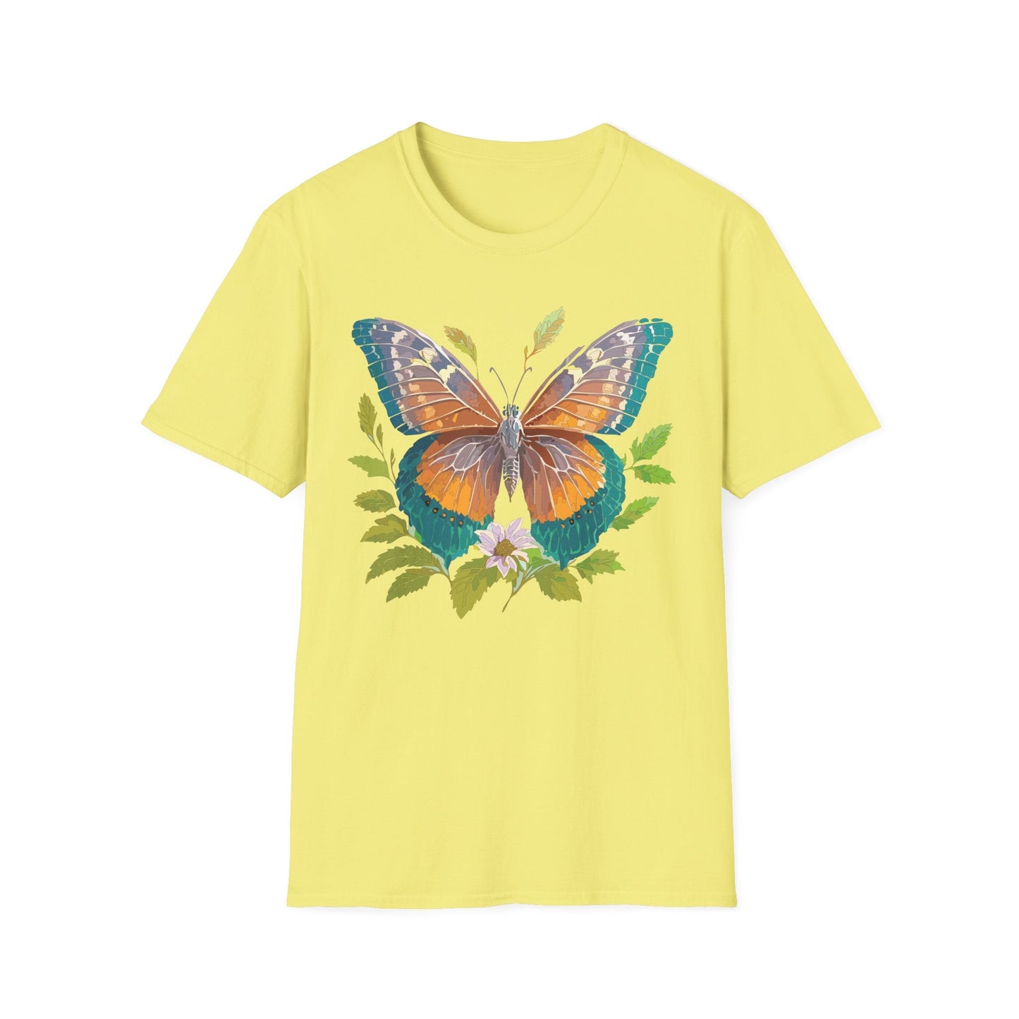 Unisex Butterfly Shirt With Monarch Design Cotton Tee Gildan 64000 Softstyle Comfort