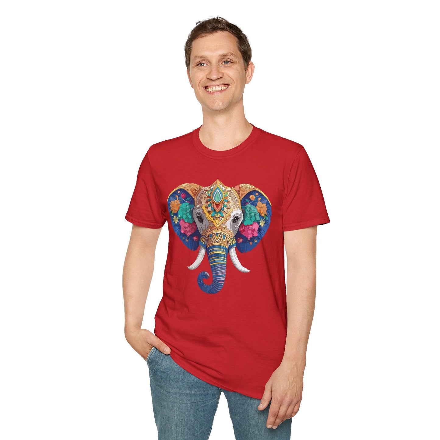 Elephant T Shirt Unisex Gildan Softstyle 64000 100 Percent Cotton Graphic Animal Tee