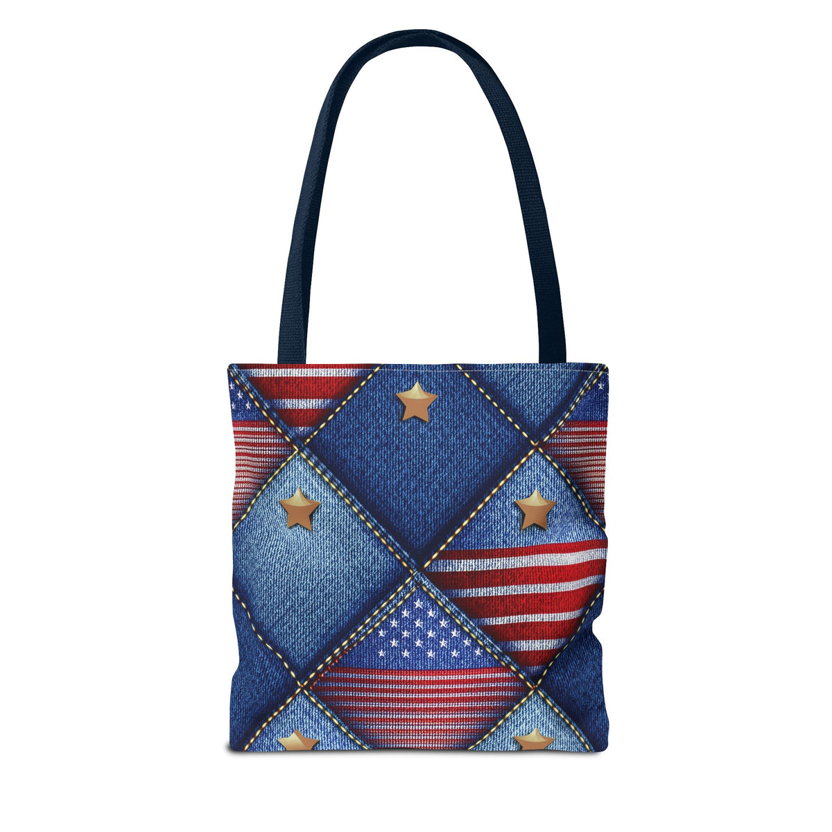 4th of July Graphic Denim Fabric Imitation Print Unisex Canvas Bag Poly Spun 3 Sizes Tote Bag 200-20