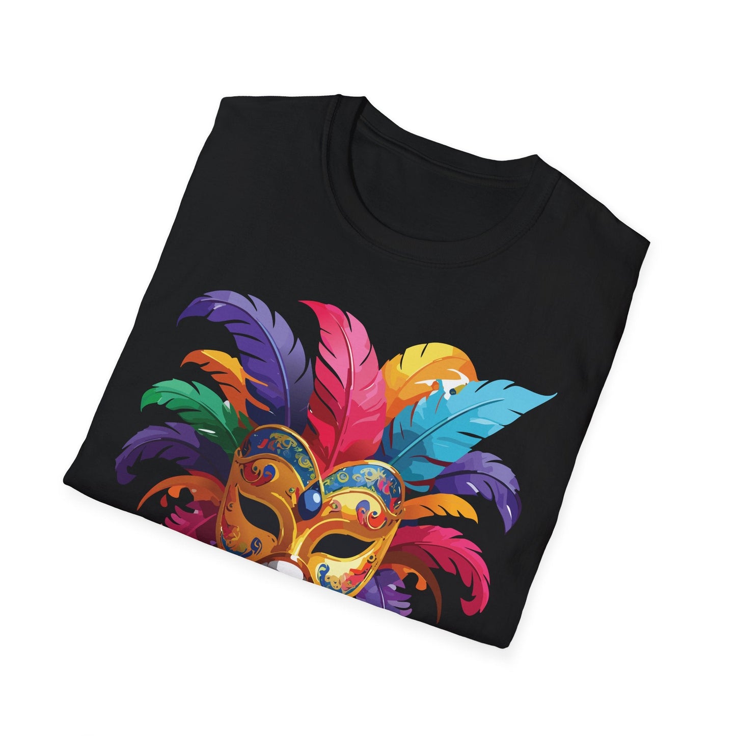 Unisex Mask Tee Shirt Gildan Softstyle 64000 Lightweight Comfortable Masquerade Design Tee