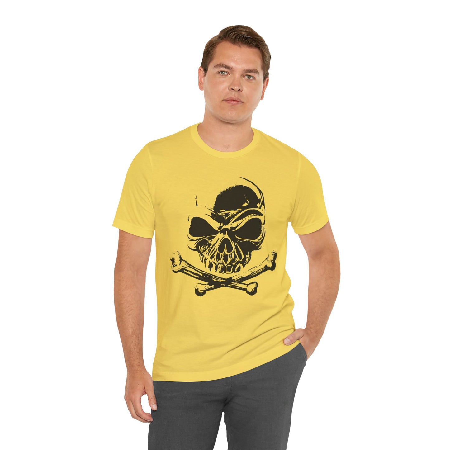 Black Skull Graphic Design Tee, Skull Shirt, Vintage Tees, Art Design T-Shirt, Vintage Graphic Tee, Art Shirts with Skulls