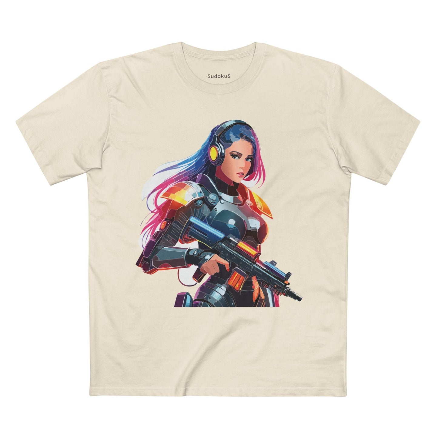Army-woman Graphic Unisex 100 Cotton Staple Tee 18
