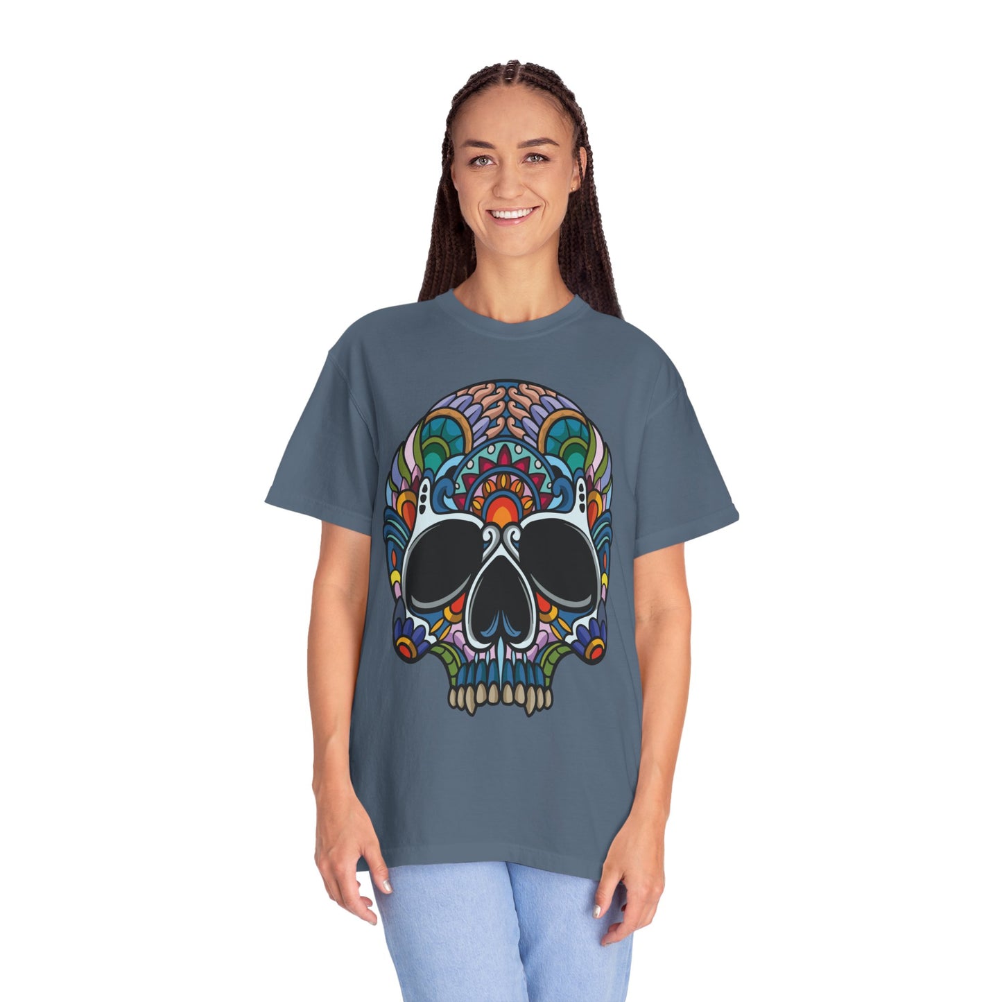 Unisex Cotton Tee Shirt with Skull