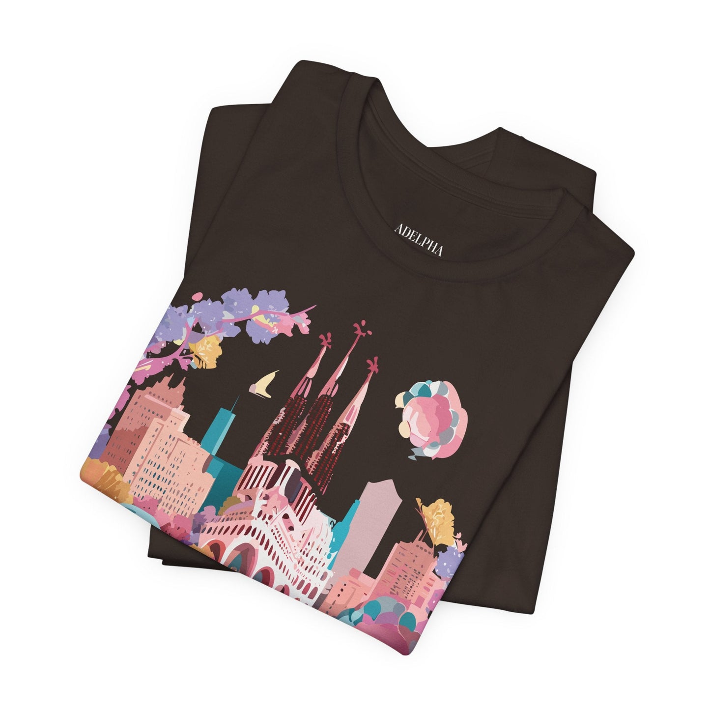 Tourist Shirt Barcelona Graphic Tee Unisex Vintage Style Adelpha Artwork Art Design Tee