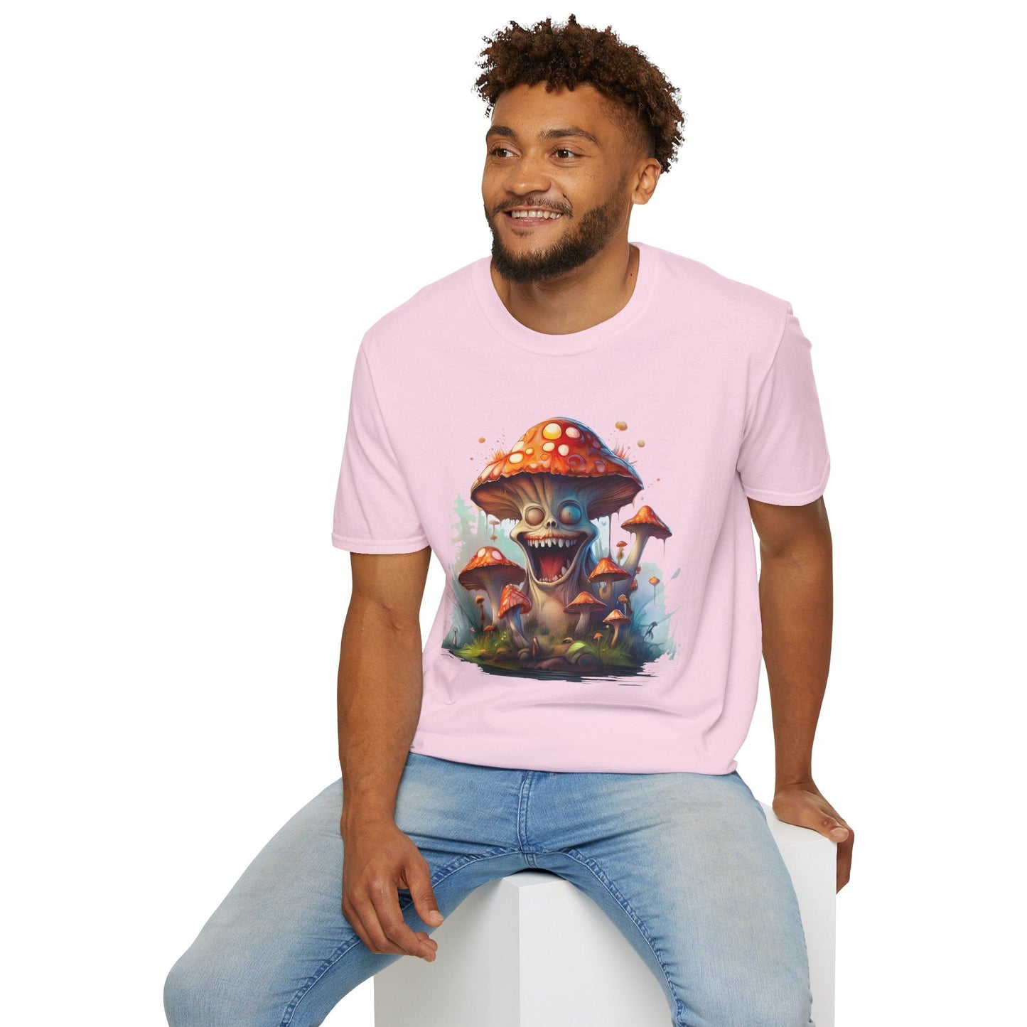Mashroom Short Sleeve Tee Unisex Funny Mashroom Shirt With Fungus Graphic Gildan Softstyle 64000