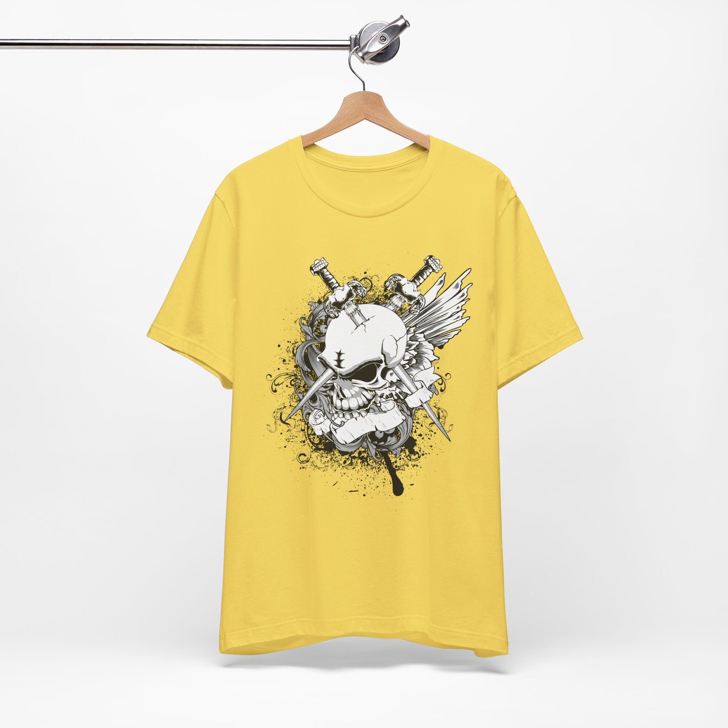 Dagger Skull Graphic Design Tee, Skull Shirt, Vintage Tees, Art Design T-Shirt, Vintage Graphic Tee, Art Shirts with Skulls