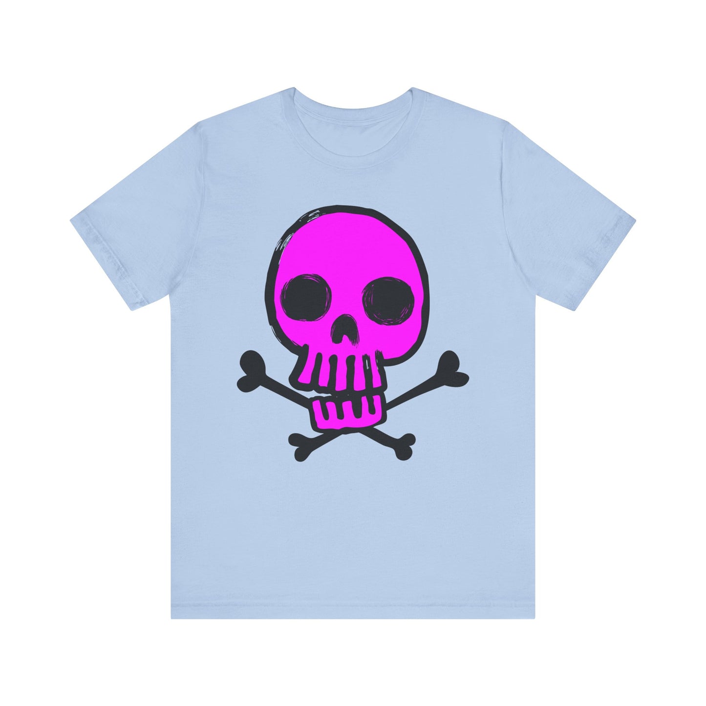 Pink Skull Graphic Design Tee, Skull Shirt, Vintage Tees, Art Design T-Shirt, Vintage Graphic Tee, Art Shirts with Skulls