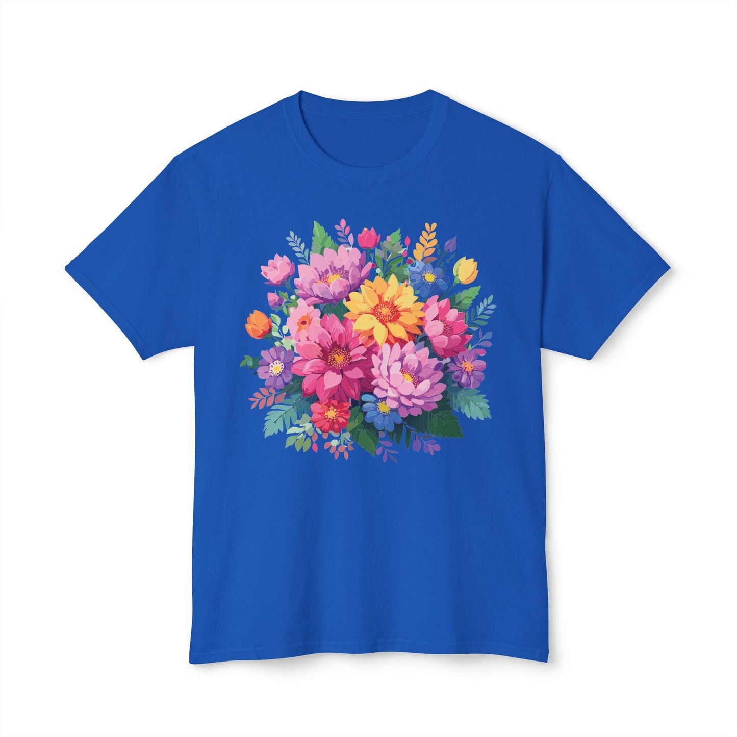 Unisex Floral T Shirt With Full Color Art Print Made In USA 100 Percent Cotton Breathable
