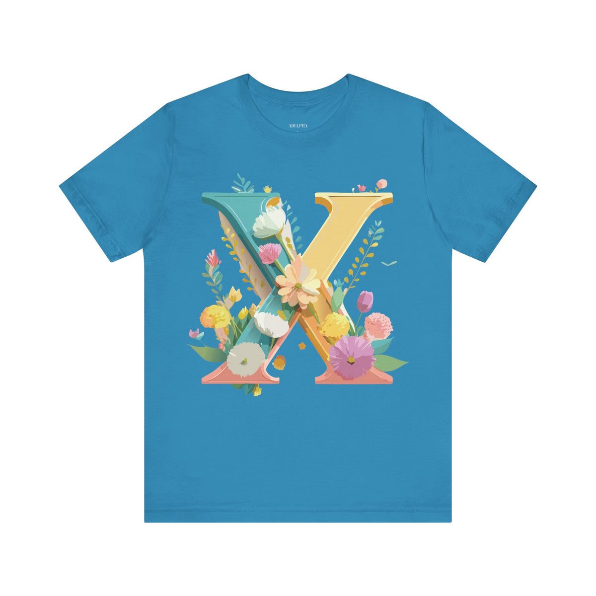Letter X Graphic Unisex Cotton Bella+Canvas Tee with Art Letter Design