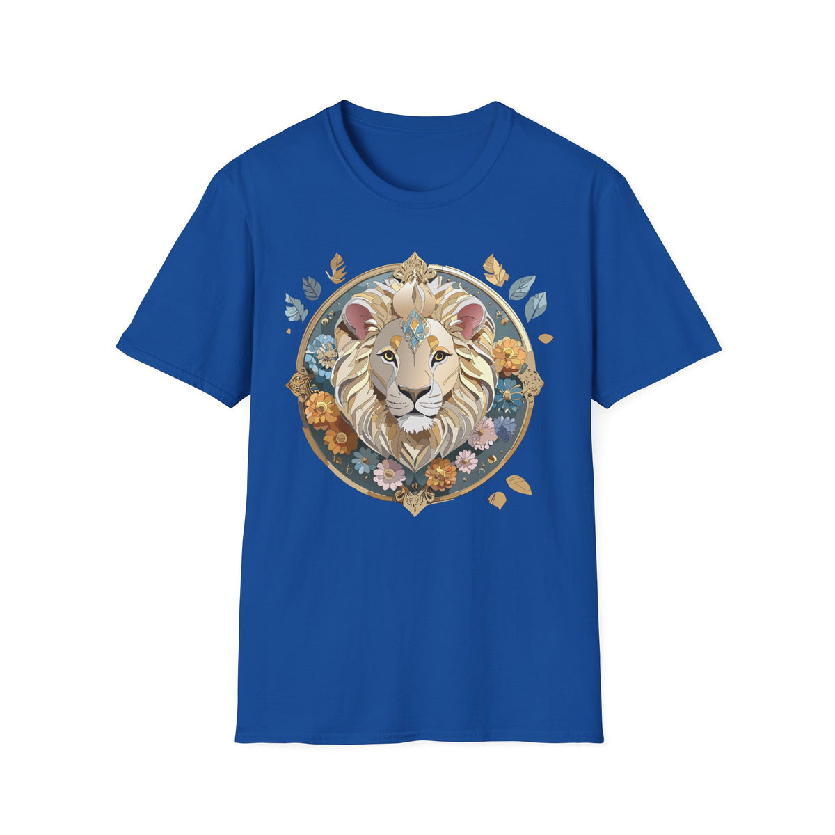 Floral Regal Lion T-Shirt | Boho Mandala Lion Tee