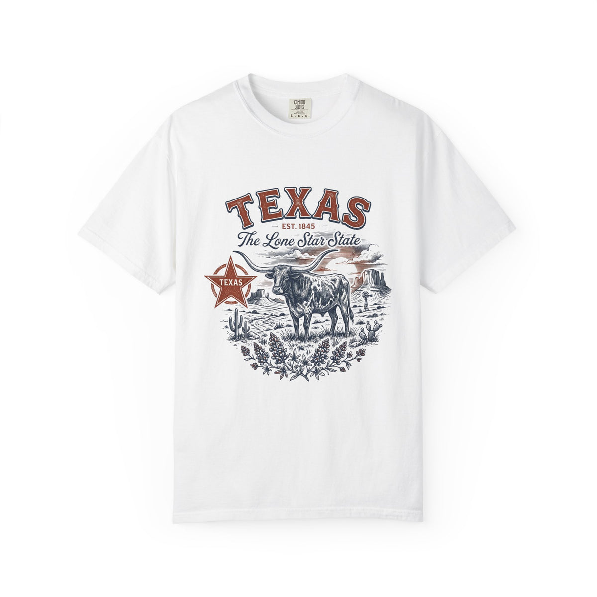 Texas State Vintage Travel Tourist Graphic Tee Unisex 100 Cotton Comfort Colors T-Shirt