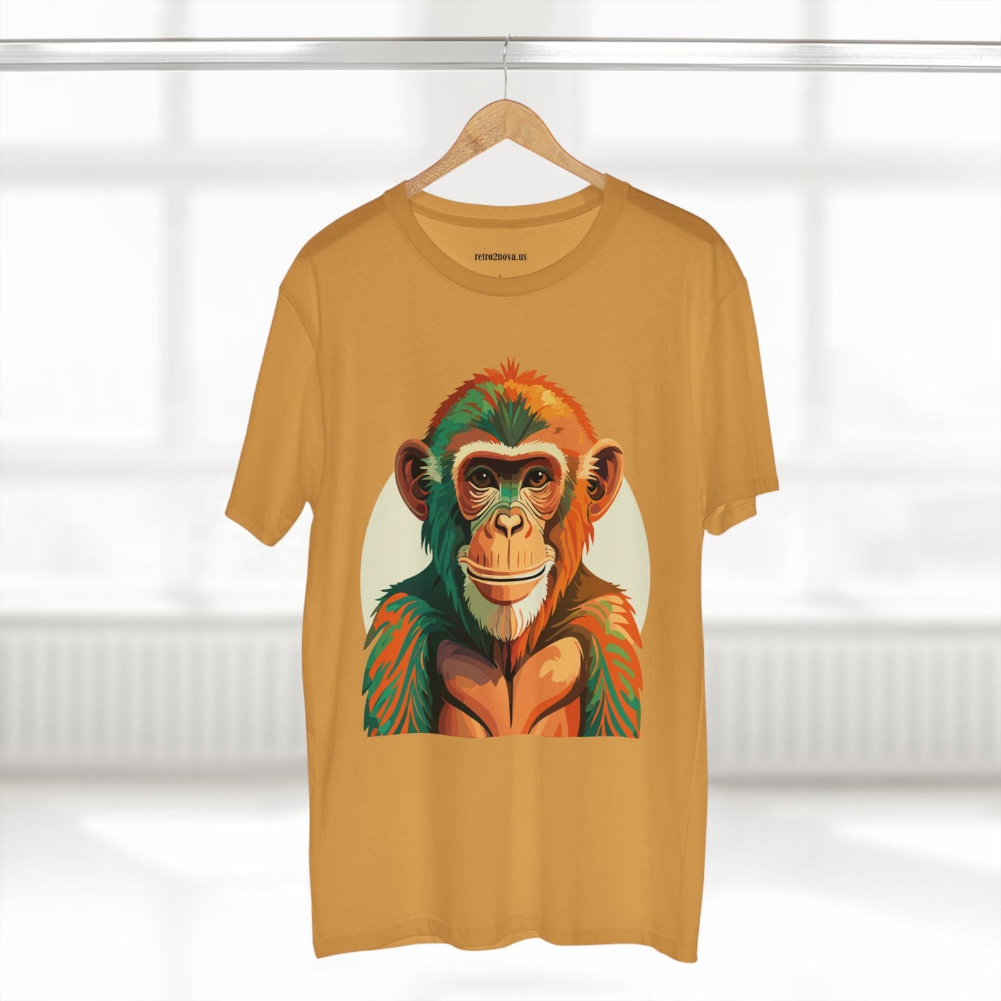 Unisex Monkey Shirt Premium Cotton Tee With Original Art Design From Retro2Nova Comfortable Everyday Wear Art Collection
