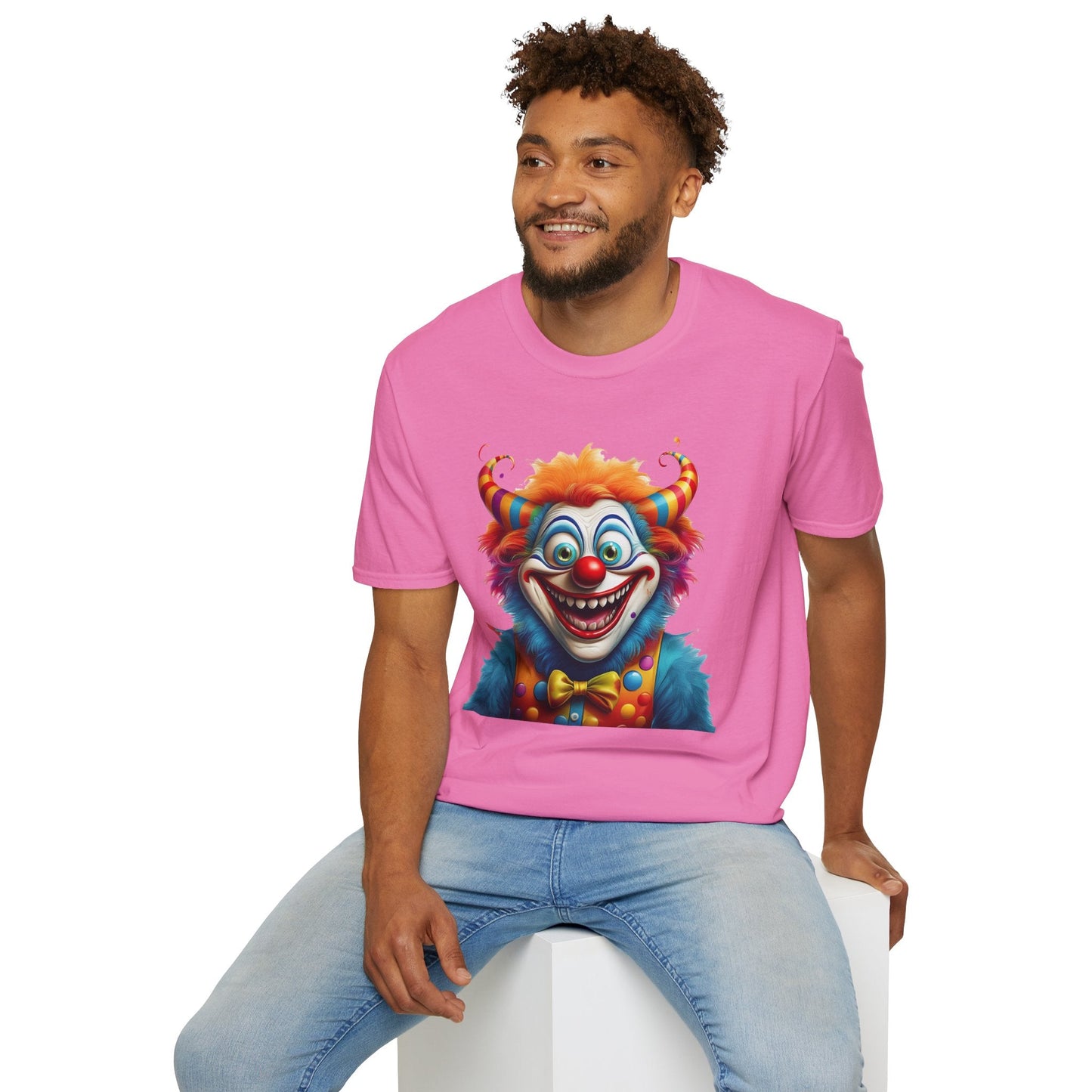 Unisex Clown Shirt Circus Tee Funny Man Shirt Scary Man Shirt Gildan Softstyle 64000