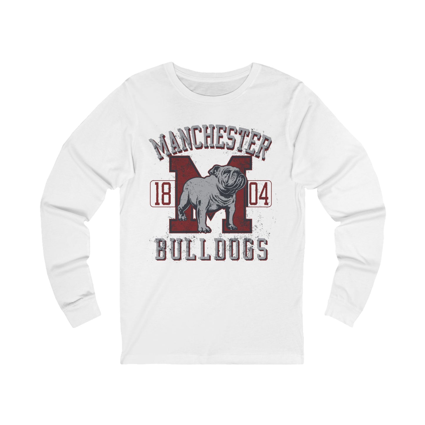 Varan7 Unisex Bulldogs Logo Long Sleeve Tee, Sports Logo Jersey Shirt, Sports Bulldogs T-Shirts with Long Sleeves