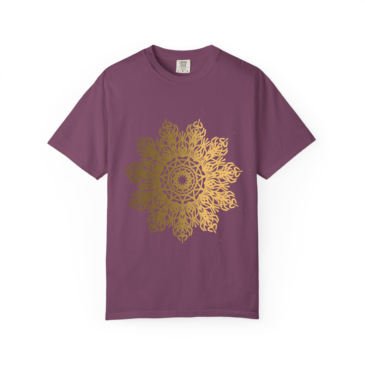 Unisex Garment Dyed Cotton T-Shirt with Mandala Graphic Design