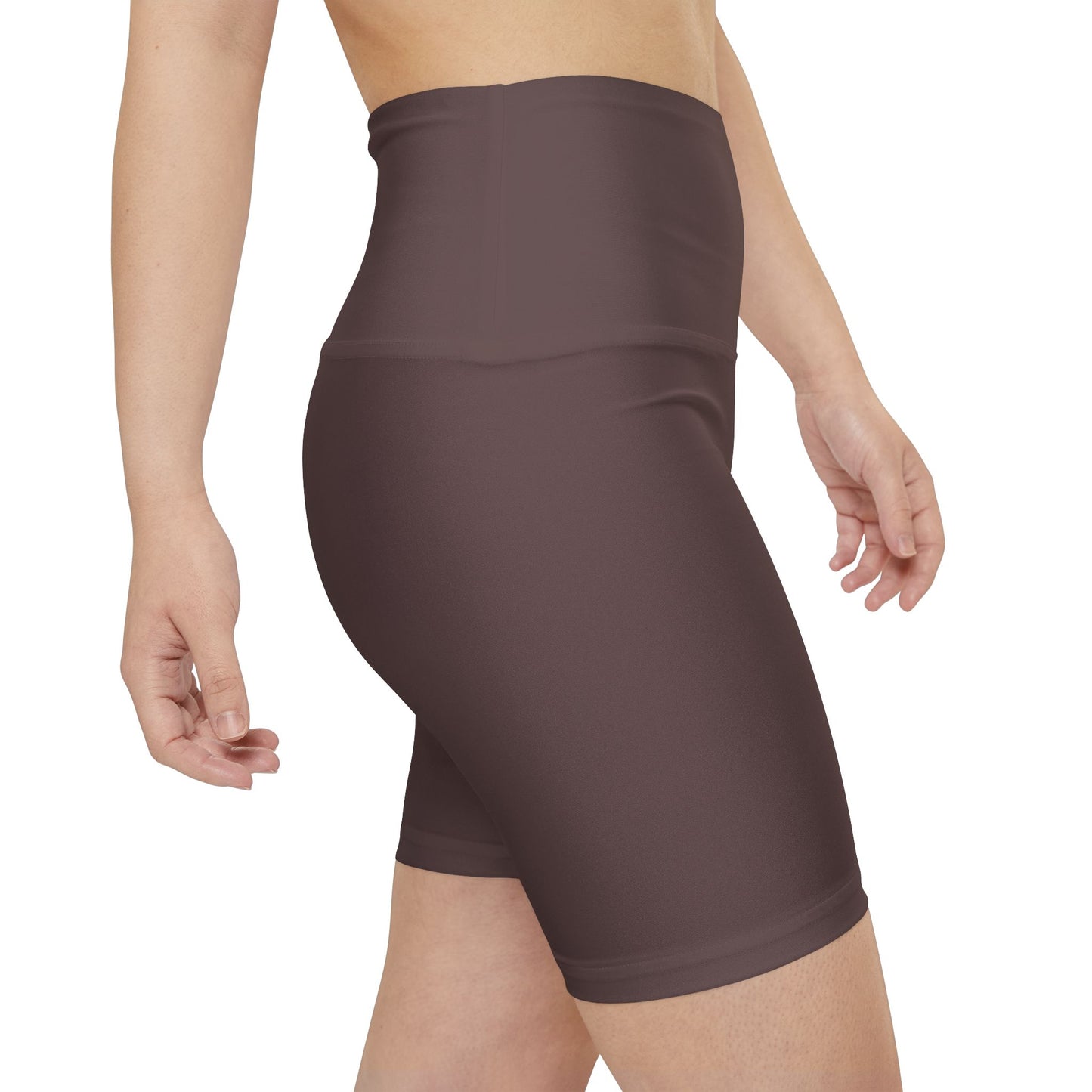 Mauve Bark Brown Women's Workout Shorts — High-Waist Brown Biker Shorts for Fitness & Everyday Wear