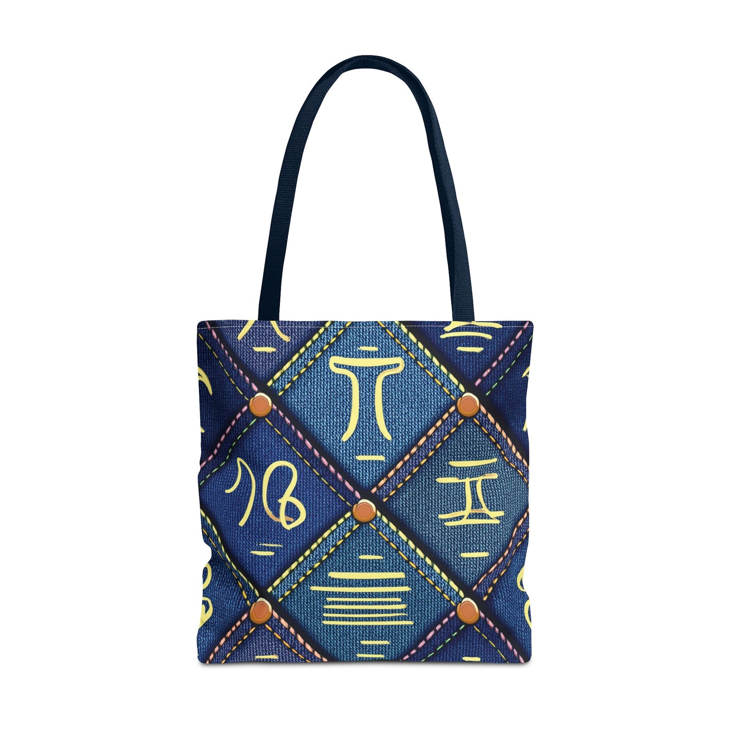 Denim Fabric Imitation Print Unisex Canvas Bag Poly Spun 3 Sizes Tote Bag 184-9