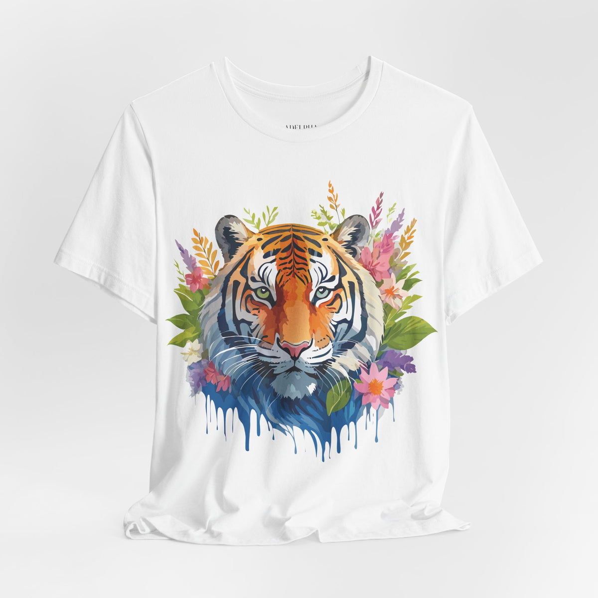 Tiger Graphic Unisex Cotton Bella+Canvas Tee with Art Animal Design d95
