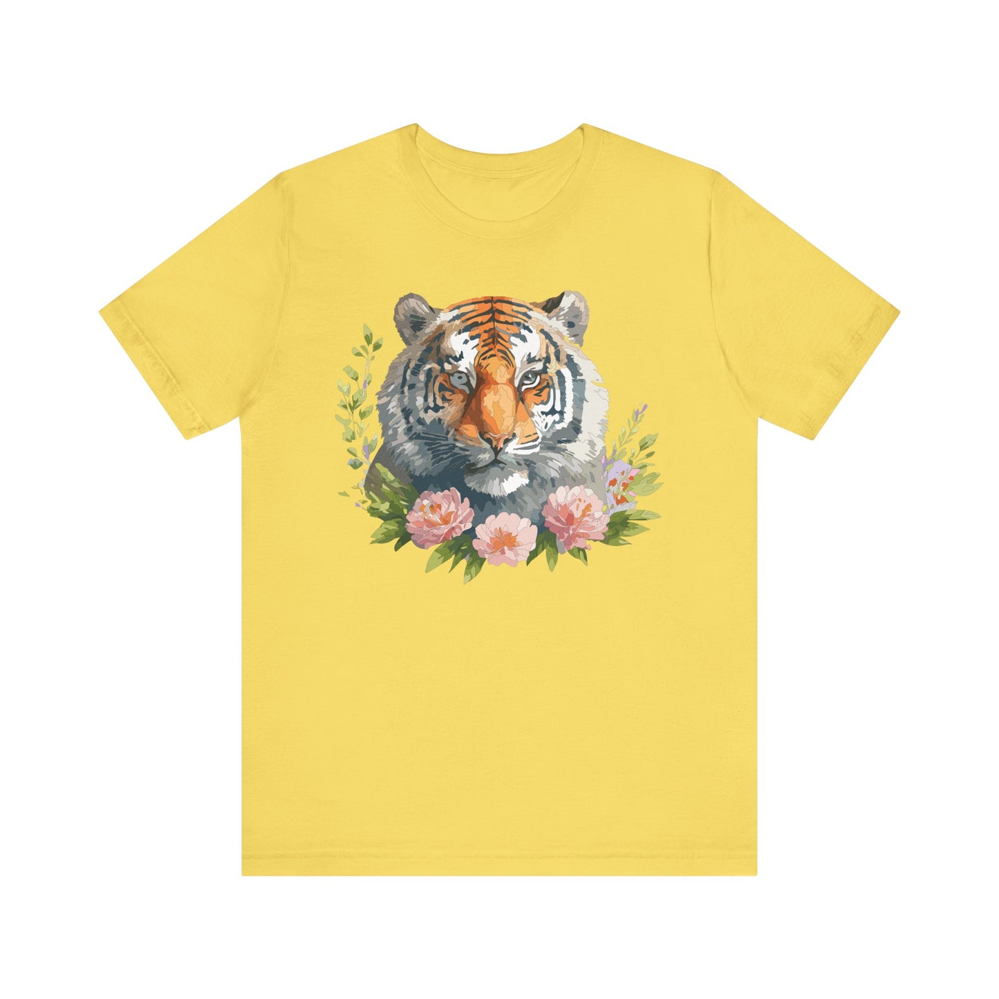 Floral Tiger Shirt, Animal Shirt, Tiger Tee, Unisex Tee, Floral T-shirt, T-Shirt with Animal