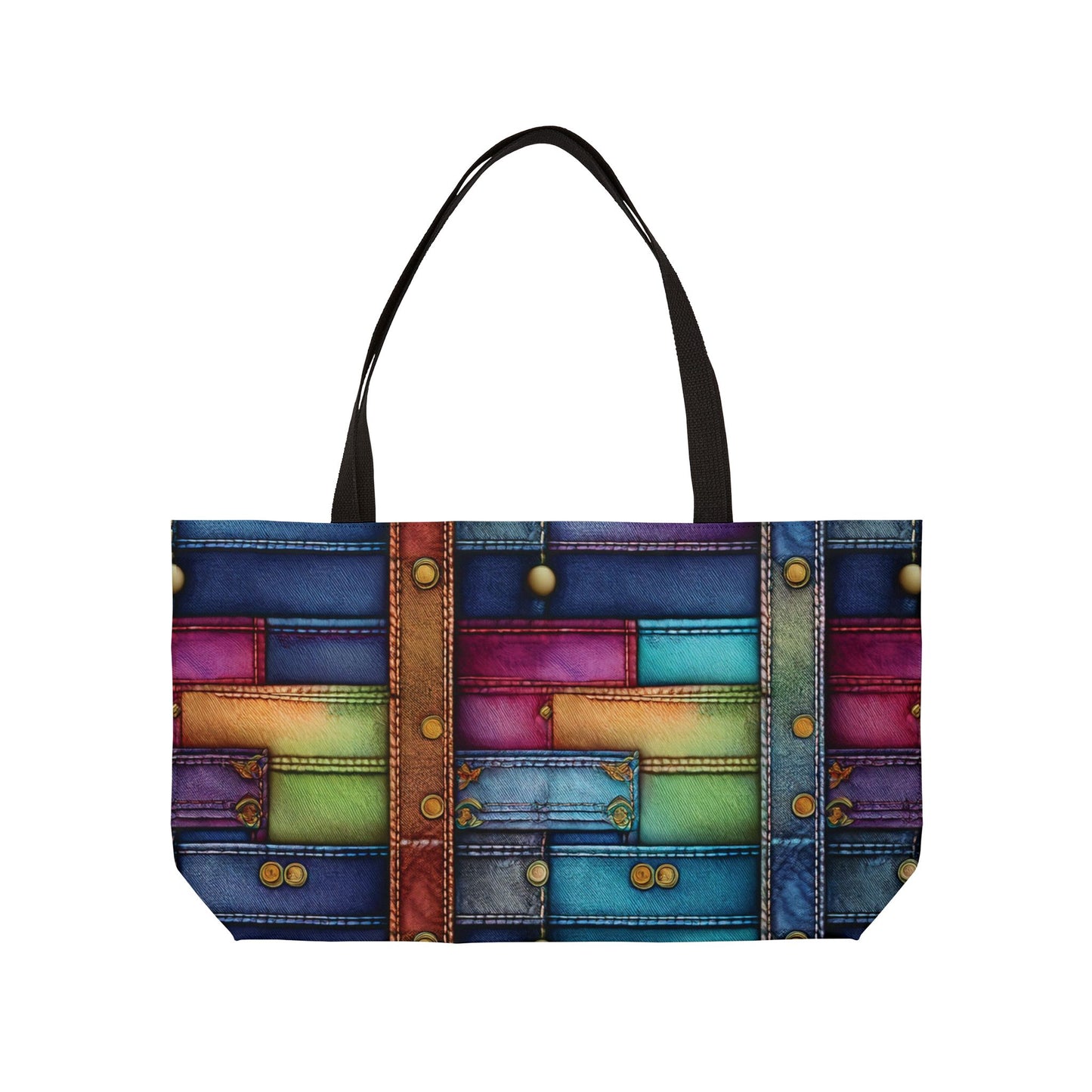 Denim Print Yoga Bag High-Quality 100% Spun Polyester 24x13 Canvas Gym Bag 48