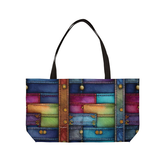 Denim Print Yoga Bag High-Quality 100% Spun Polyester 24x13 Canvas Gym Bag 48