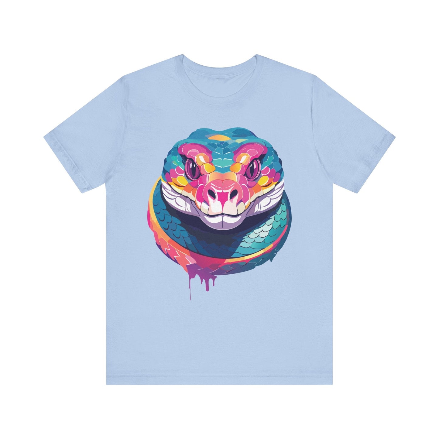 Unisex Animal Tee Shirt With Art Design, Wild Animals Short Sleeve Graphic Tee For Everyday Wear
