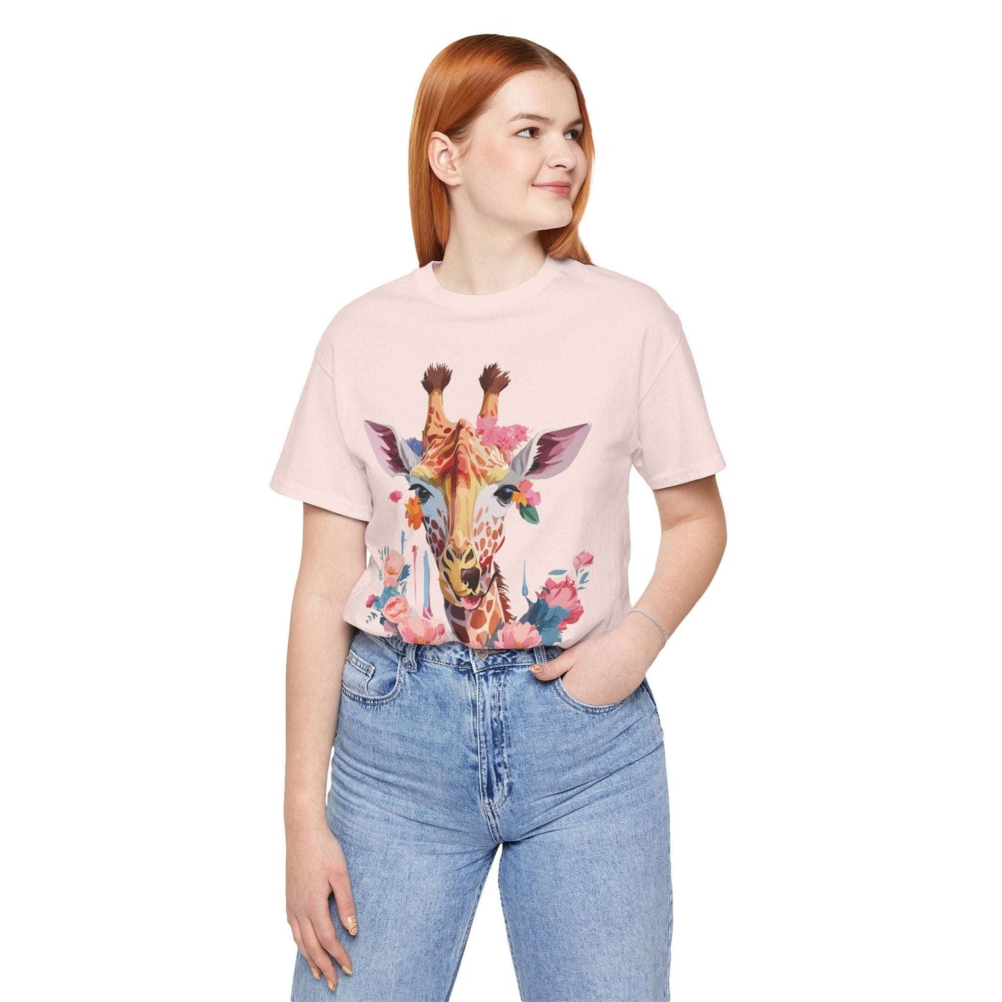 Adelpha Giraffe Graphic Tee Unisex Short Sleeve Art Design Shirt Vintage Inspired Artwork
