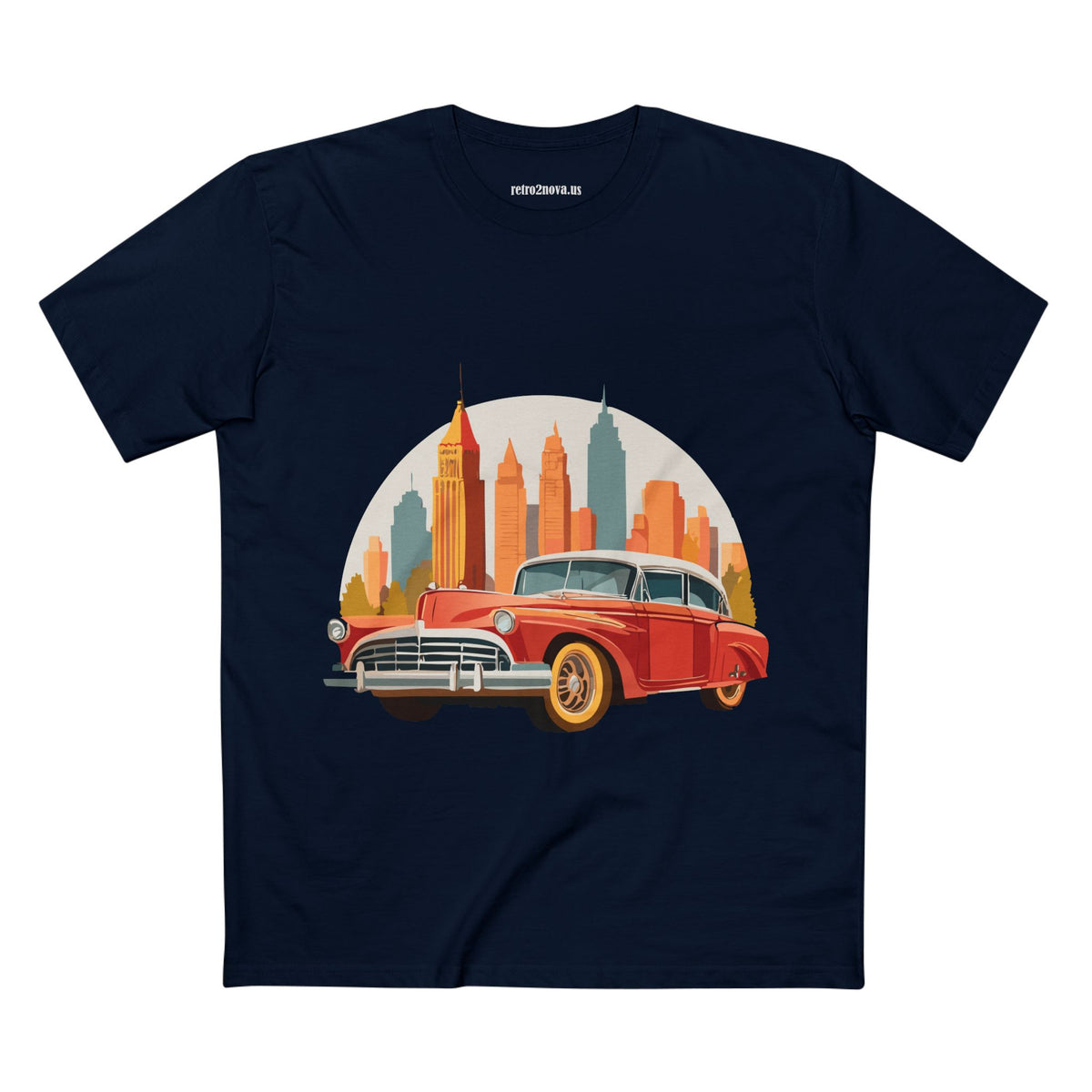 Retro Car Vintage Graphic Tee Staple Unisex 100 Cotton Tee Shirt - RC-2