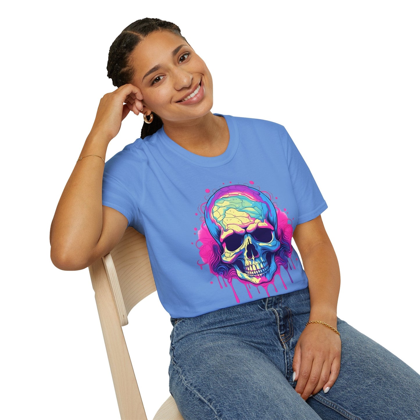 Skull Tee Shirt Unisex Skeleton Design Gildan Softstyle 64000 Ring Spun Cotton Tee