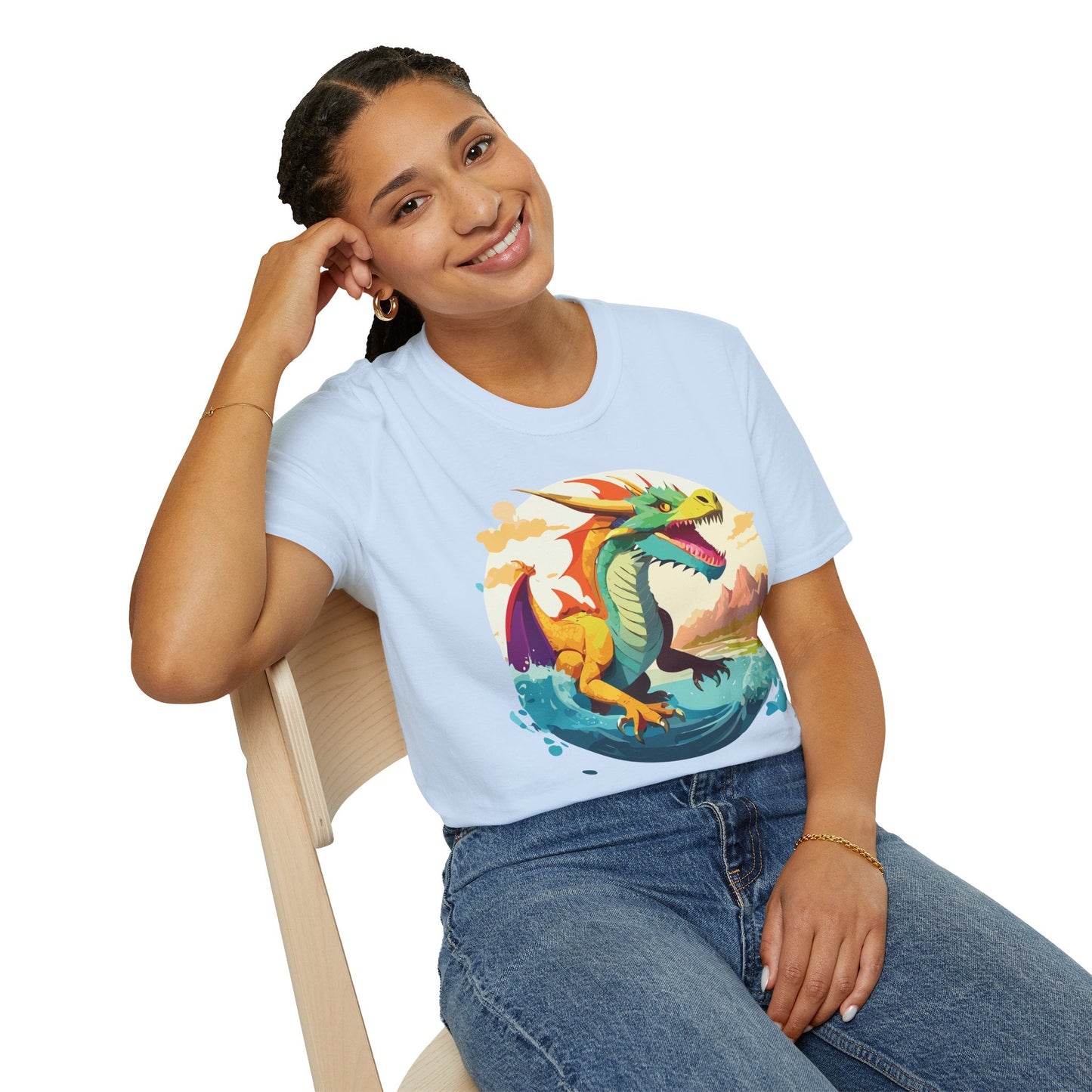 Dragon T Shirt Unisex Animal Print Dragon Shirt Gildan Softstyle Cotton Tee 64000