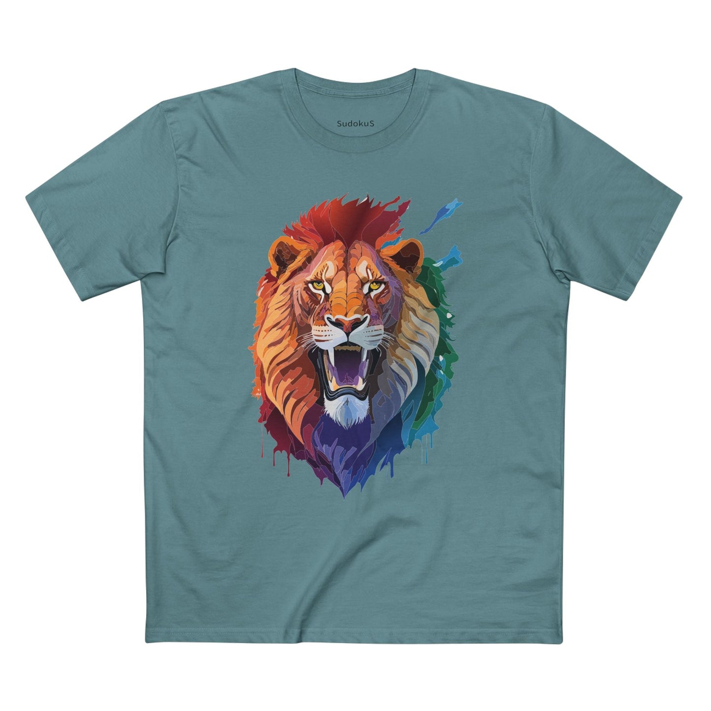 Lion Graphic Unisex 100 Cotton Staple Tee with Animal Design Artwork 29