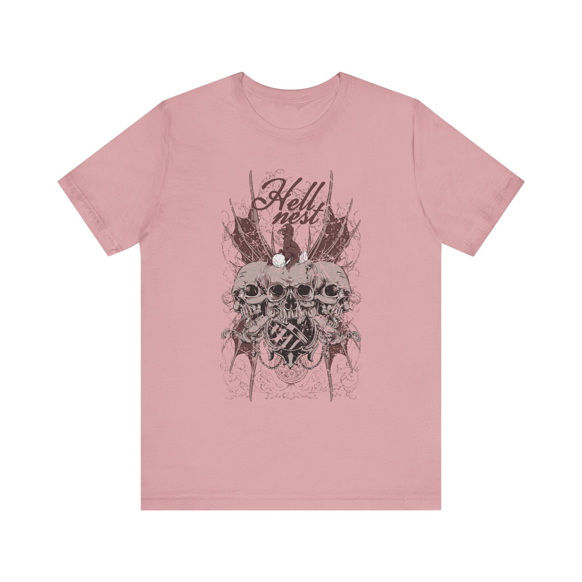 Skull Cluster graphic tee Gothic skulls grunge floral design