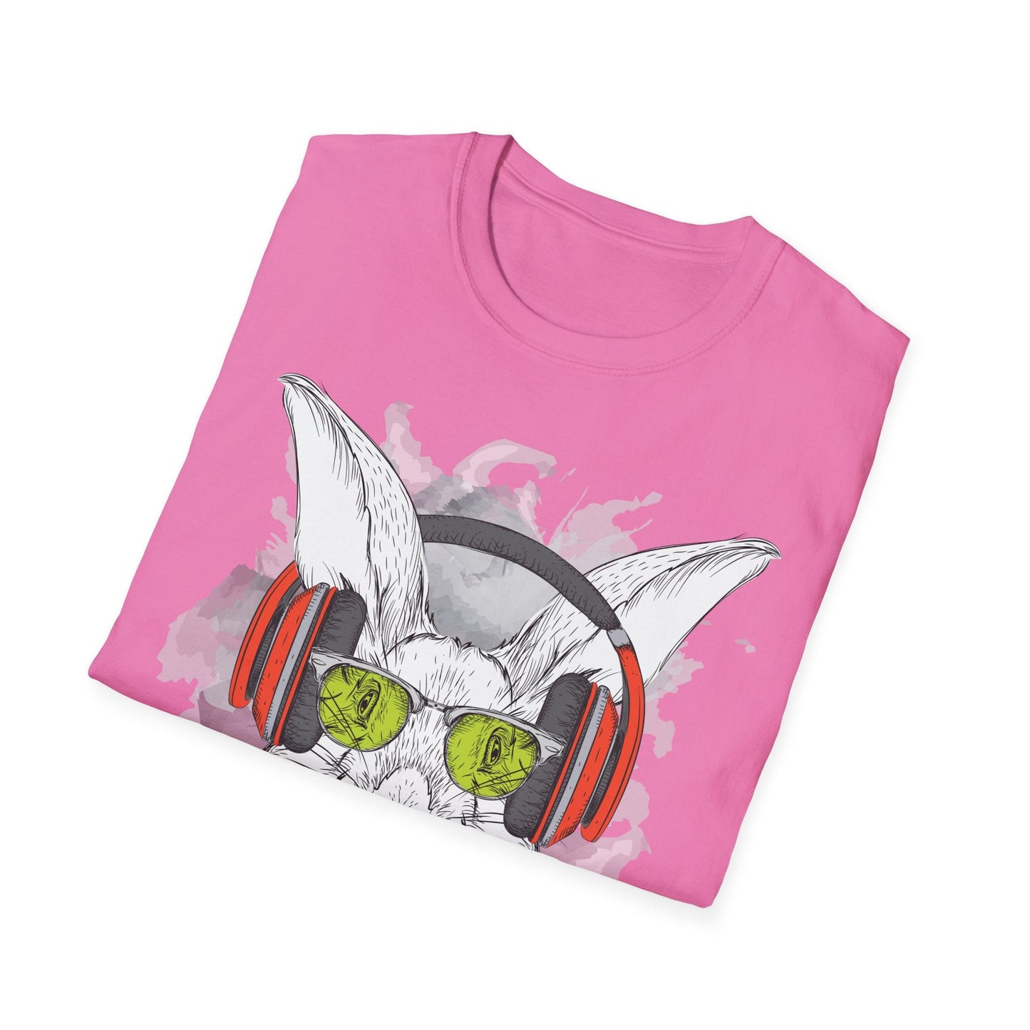 I Love Music Animals Shirt With Headphones Unisex Softstyle Tee 100 Percent Ring Spun Cotton