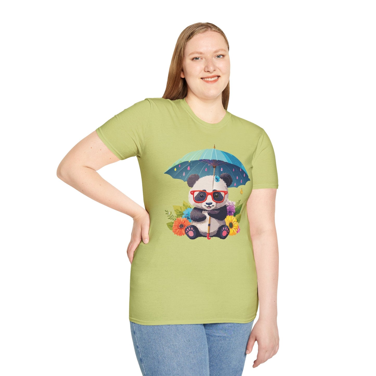 Panda Shirt Unisex Tee 100 Percent Ring Spun Cotton Softstyle Gildan 64000 Animal Print