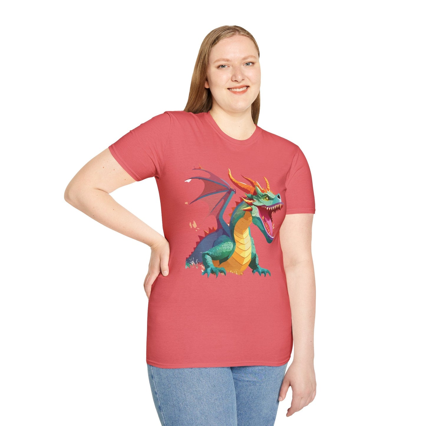 Dragon Graphic T Shirt Unisex Softstyle Cotton Tee Dragon Art Shirt For Men Women