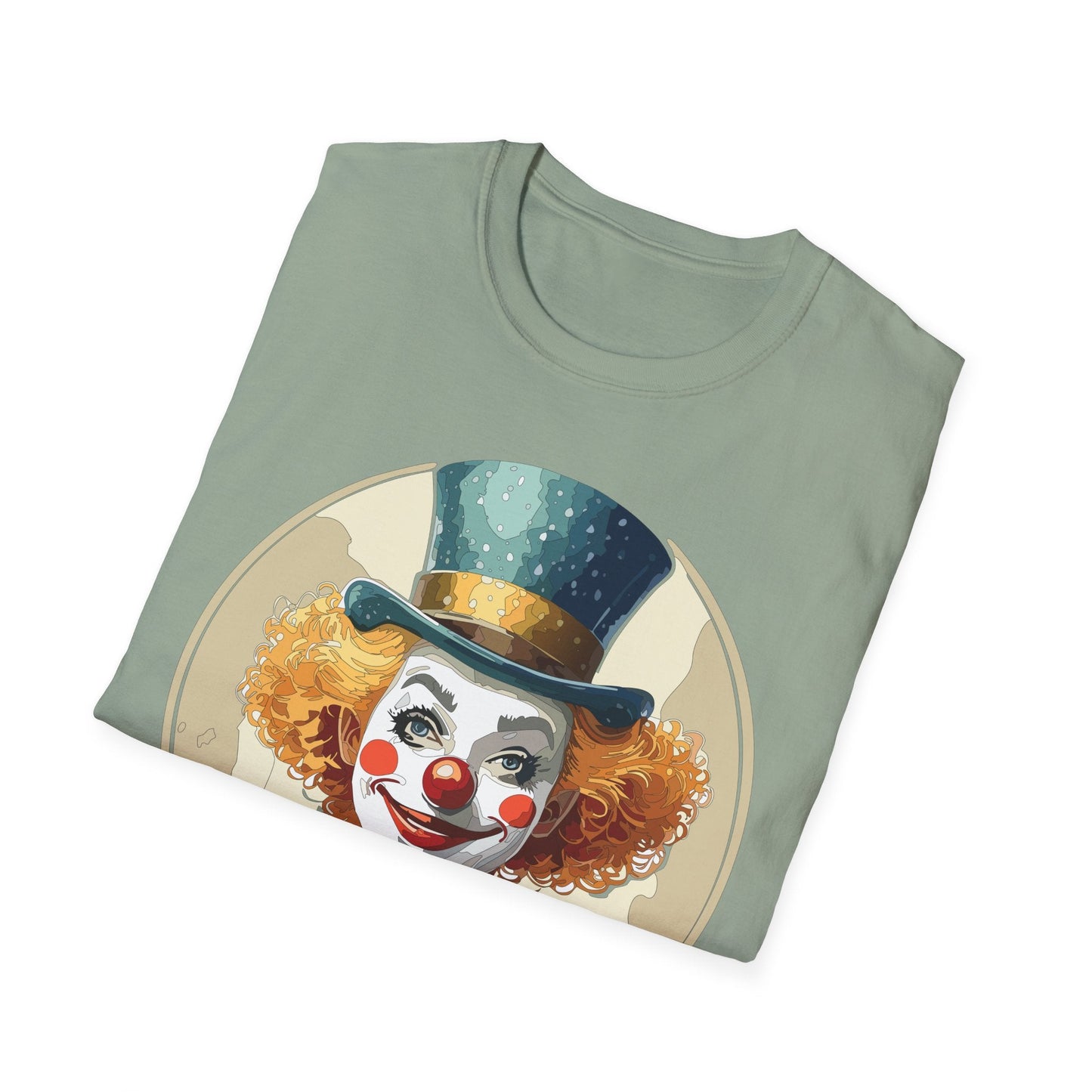 Clown Shirt Unisex T Shirt With Clown Circus Theme Funny Man Shirt Gildan Softstyle 64000