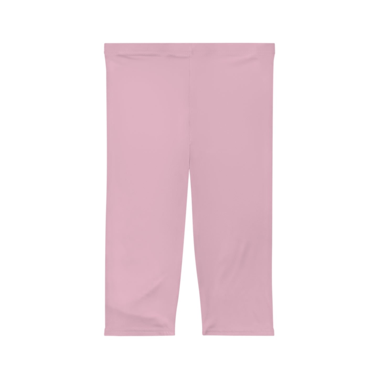 Pastel Petal Pink Color Women's Brushed Suede Poly Span Casual Capri Leggings XS-2XL